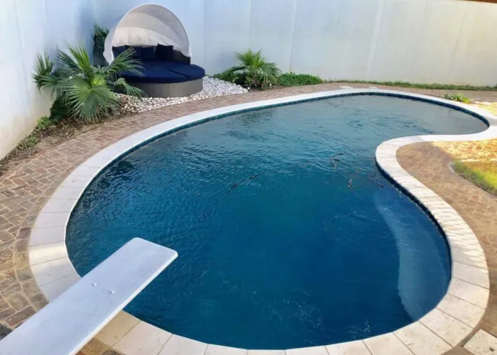 luxury pool in backyard