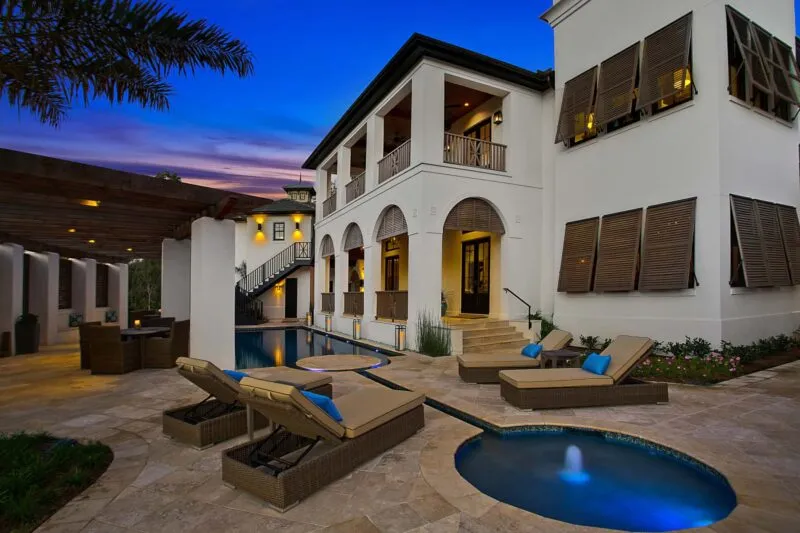 pool light night water features