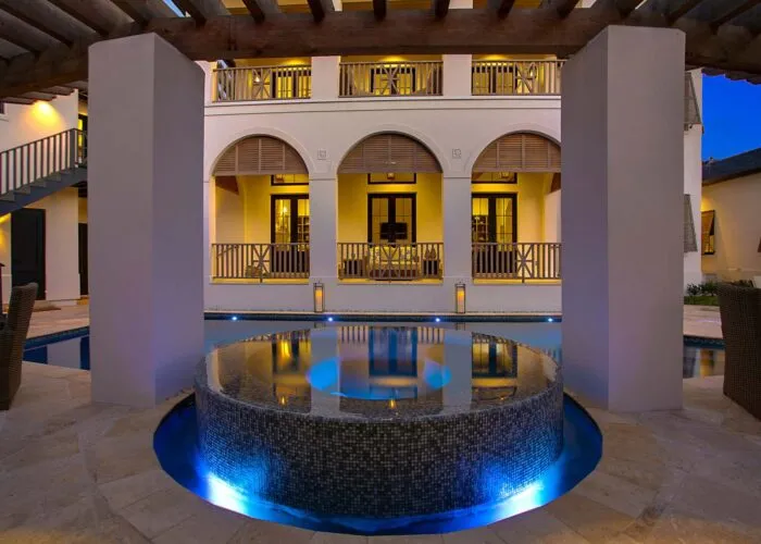 pool light night water features